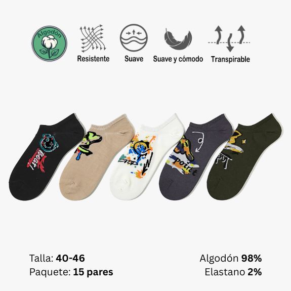 Lote 1 - Calcetines Invisibles Hombre Divertidos
