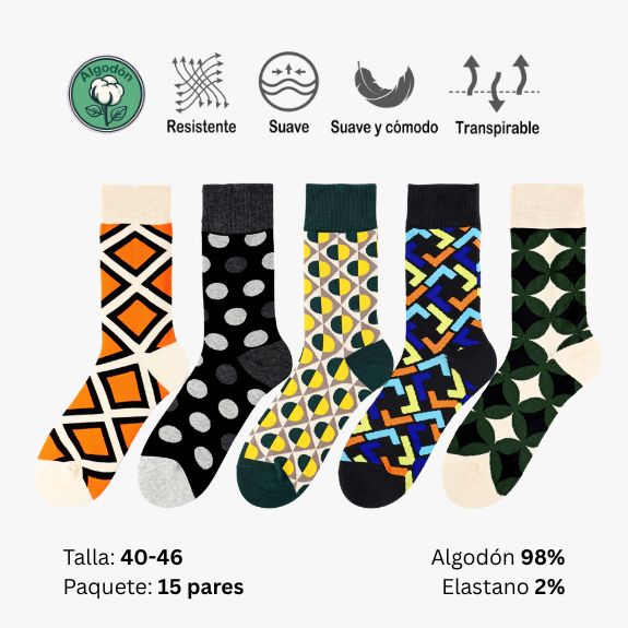 Lote 3 - Calcetines Largos Hombre Divertidos