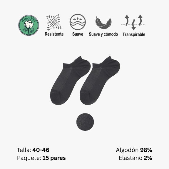 Lote 1 - Calcetines Tobilleros Hombre Algodón