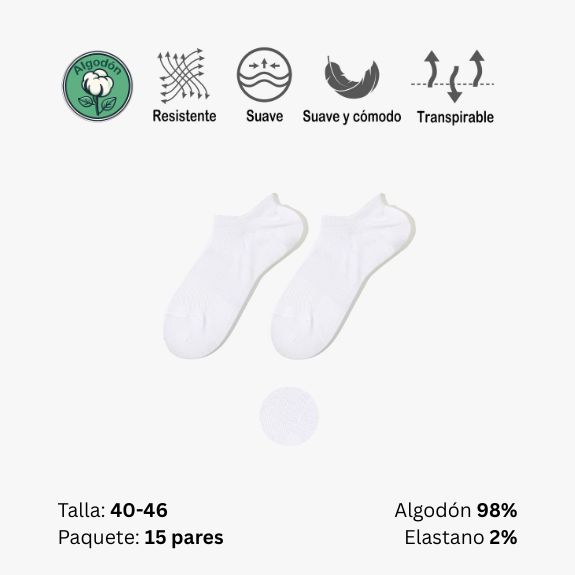 Lote 2 - Calcetines Tobilleros Hombre Algodón