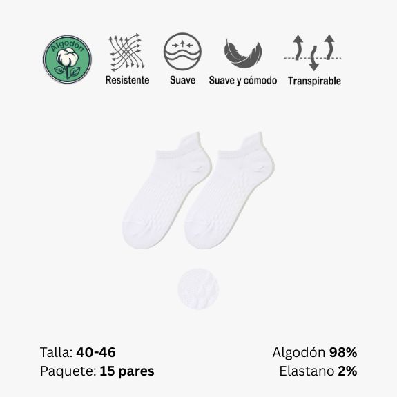 Lote 5 - Calcetines Tobilleros Hombre Algodón