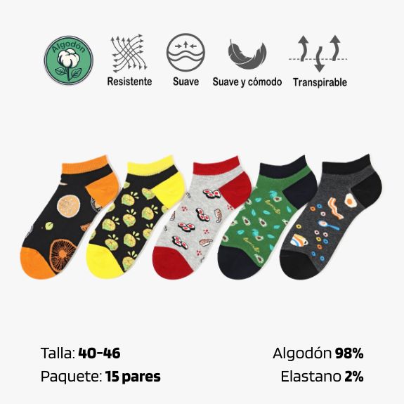 Lote 1 - Calcetines Tobilleros Hombre Divertidos