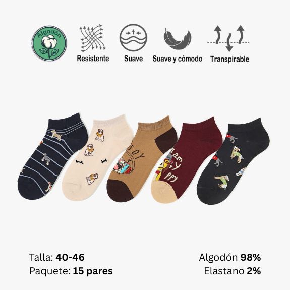 Lote 2 - Calcetines Tobilleros Hombre Divertidos